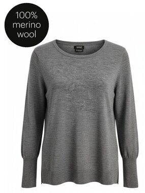 BADGLEY MISCHKA Grey 100% Merino Wool Lightweight Sweater xl